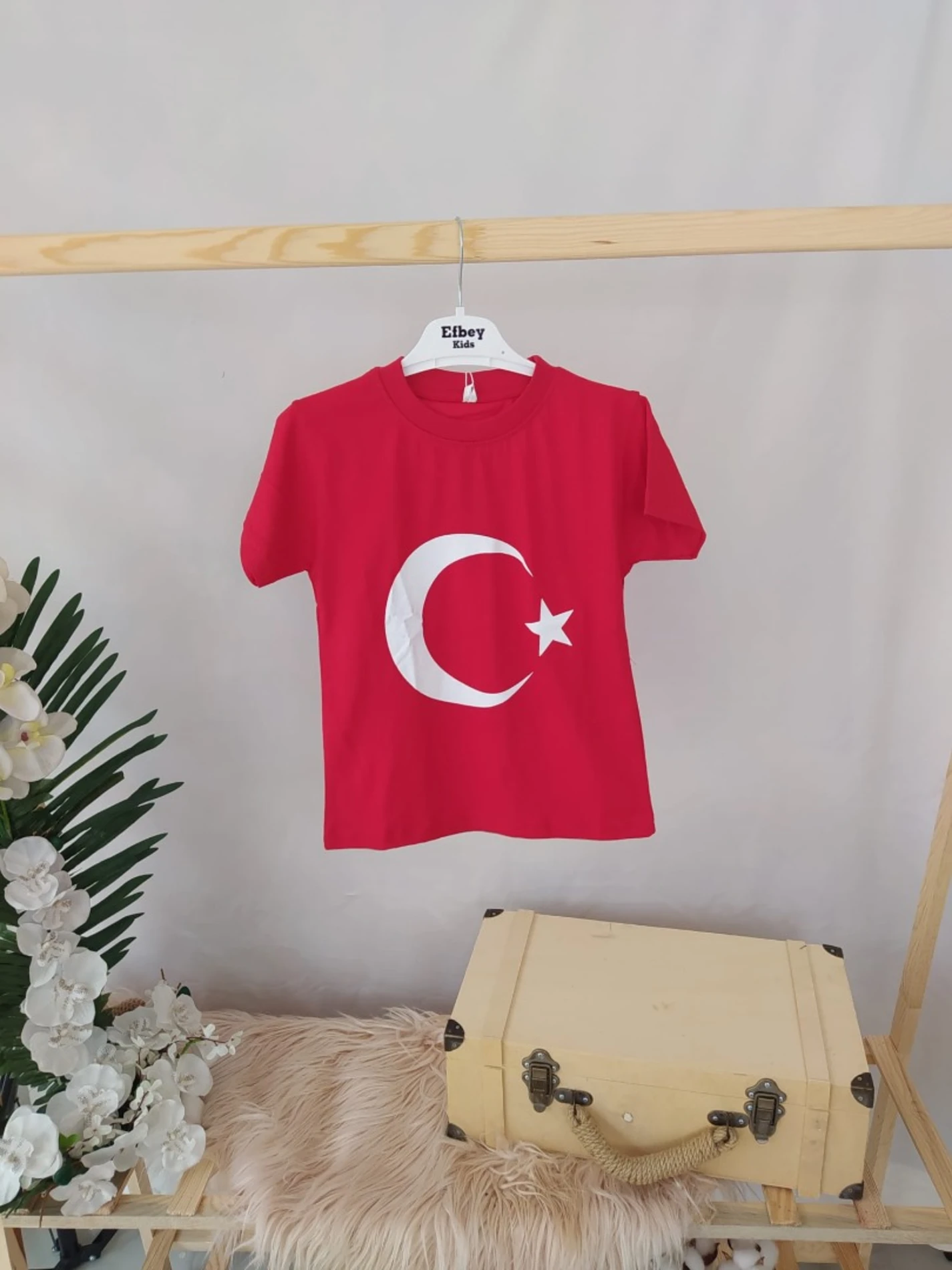 Türk Bayraklı Kırmızı Tişört