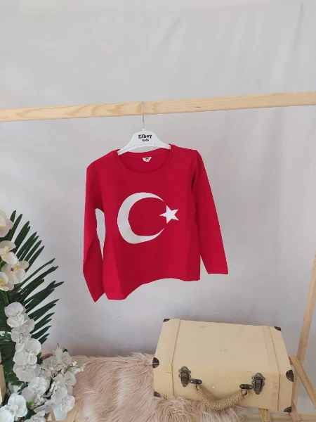 Türk Bayraklı Kırmızı Tişört