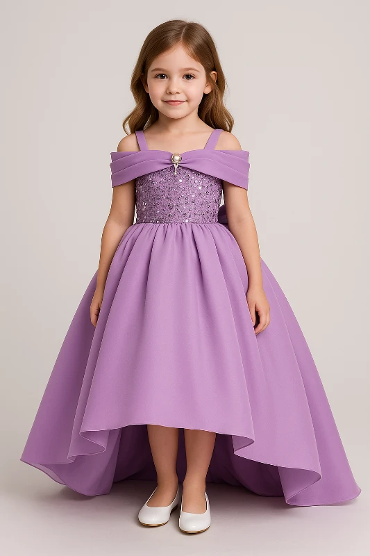 İnci detaylı çocuk abiye elbise