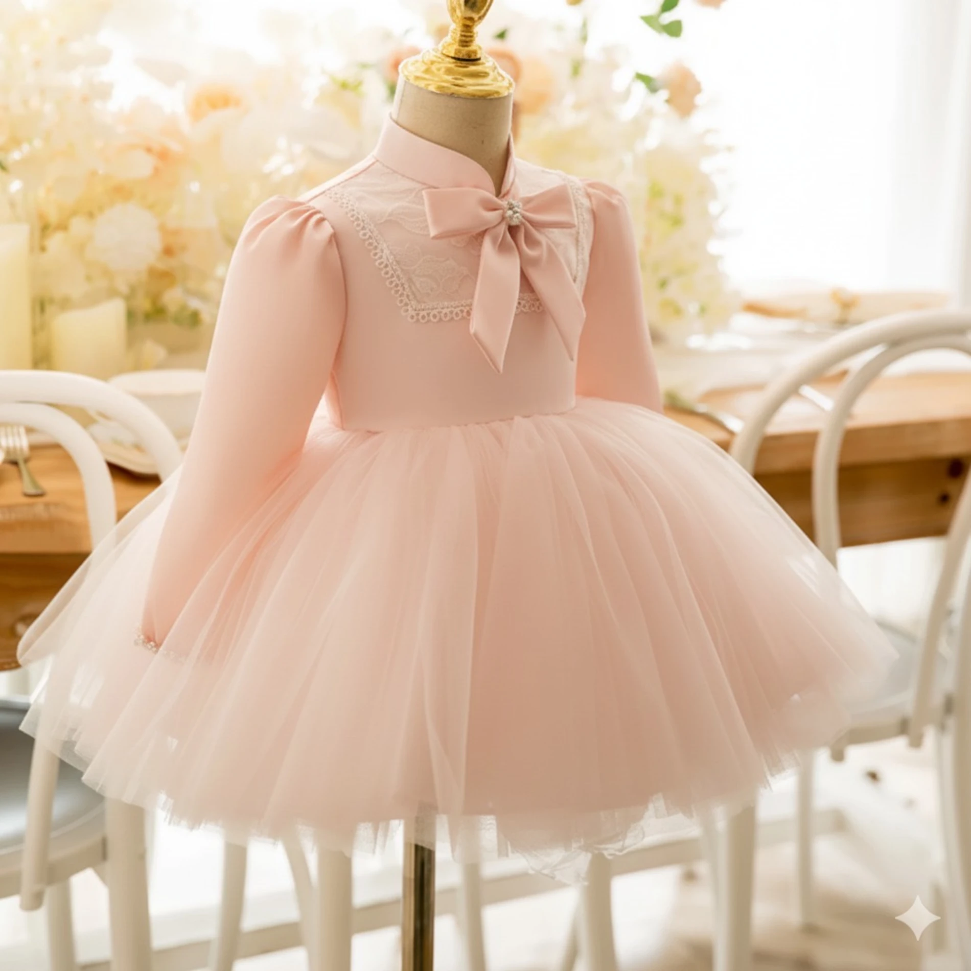 Fiyonk detaylı elbise 