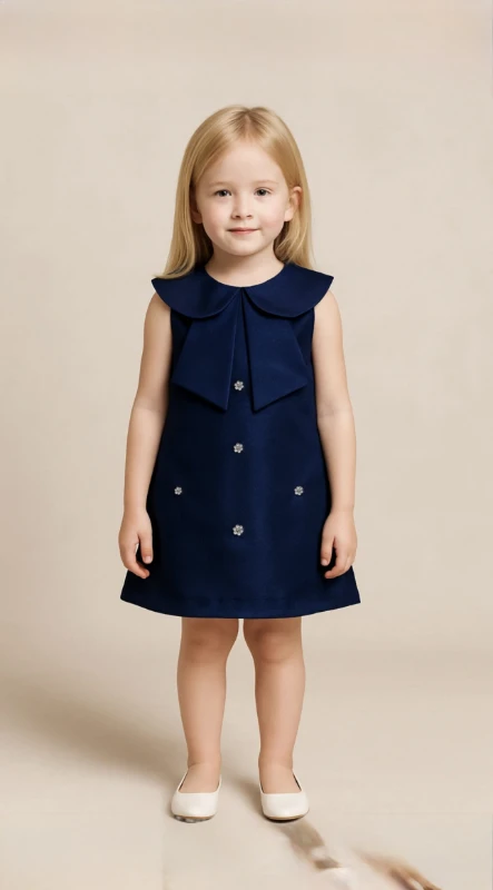 Yakası fiyonklu elbise 