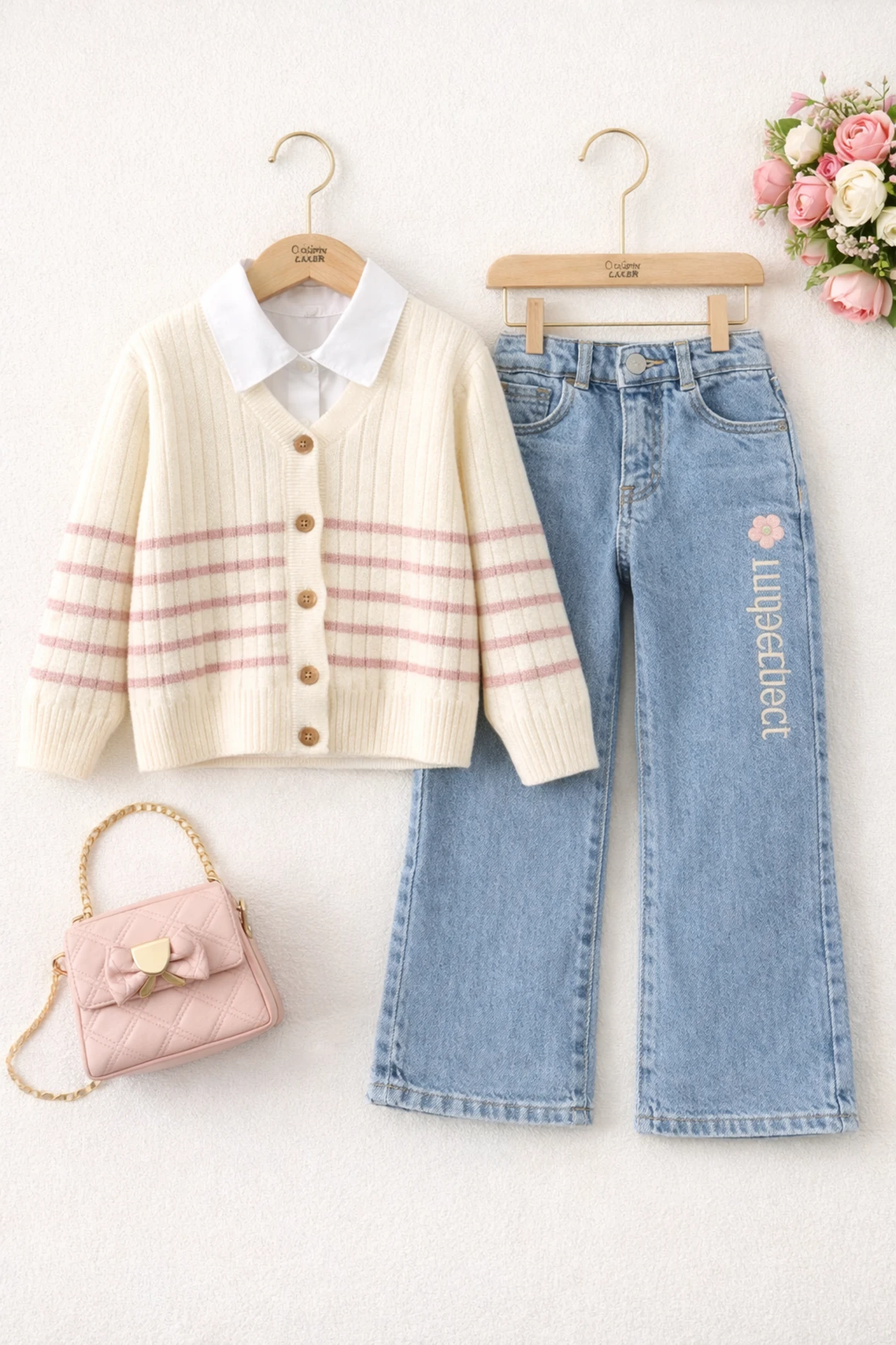 Triko hırkalı 3 lü takım 