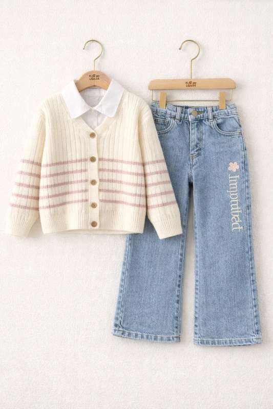 Triko hırkalı 3 lü takım 