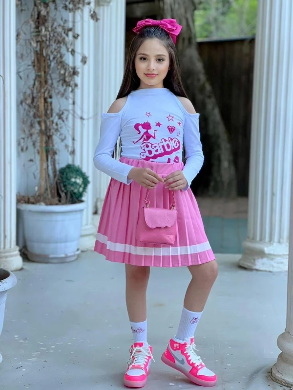 Barbie etekli çantalı takım 