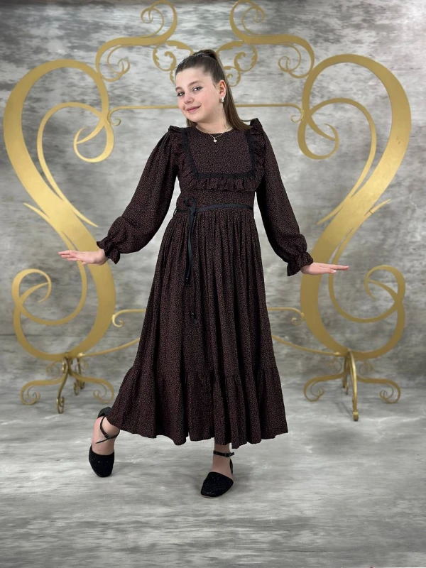 Beril model viskon Kız Çocuk Elbise