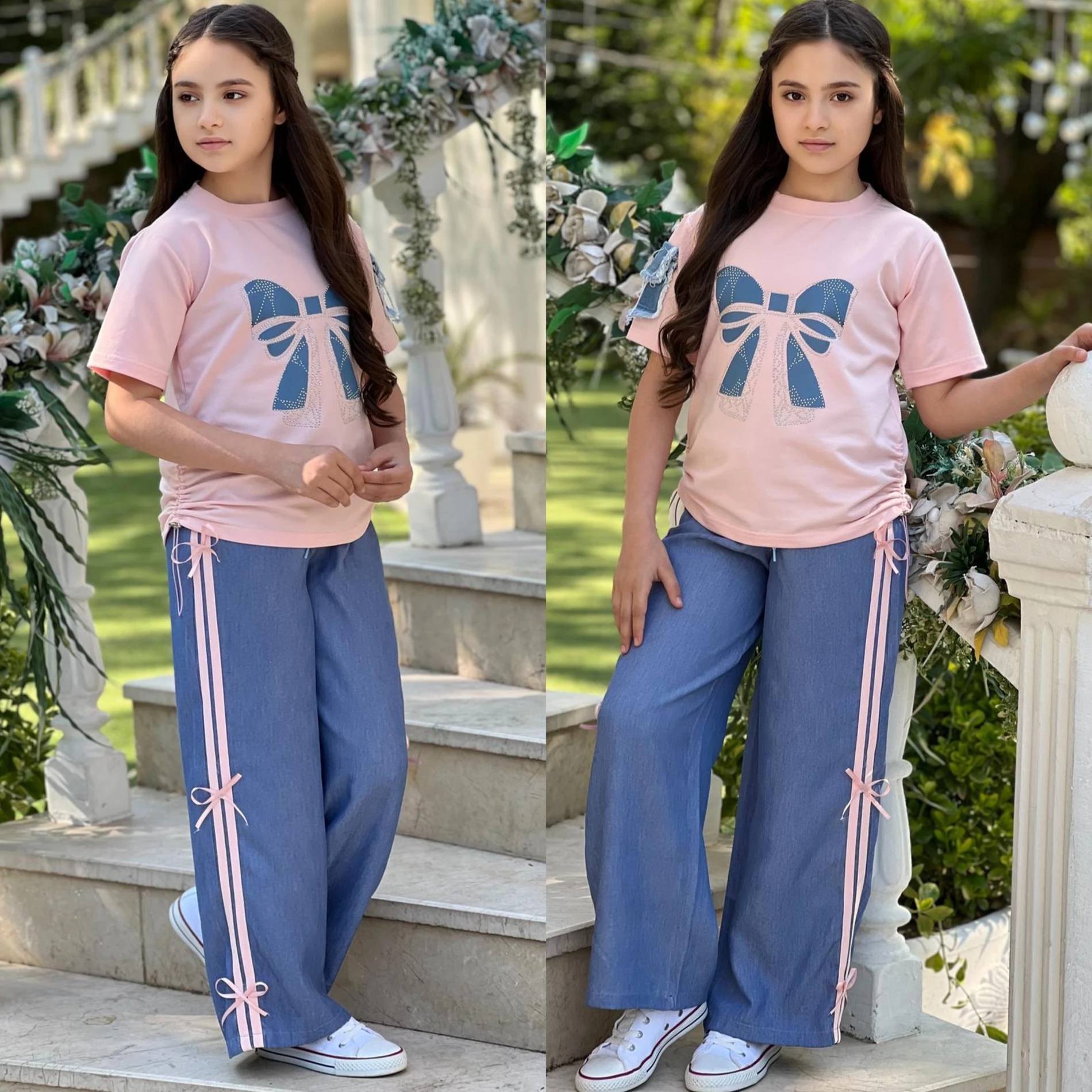 Kelebek baskılı kız eşofman takım 