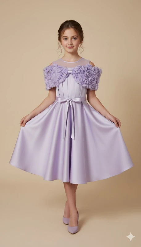 Omuzu gül detaylı abiye 