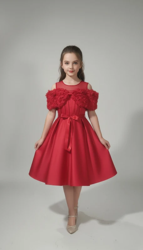 Omuzu gül detaylı abiye 