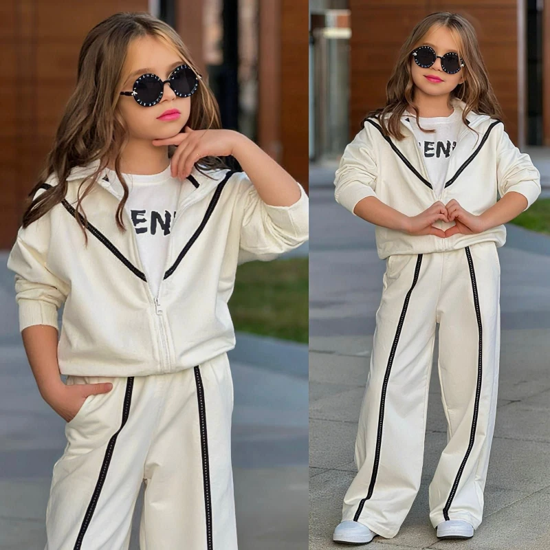 TRENDY ŞERİTLİ 3 LÜ KIZ TAKIM