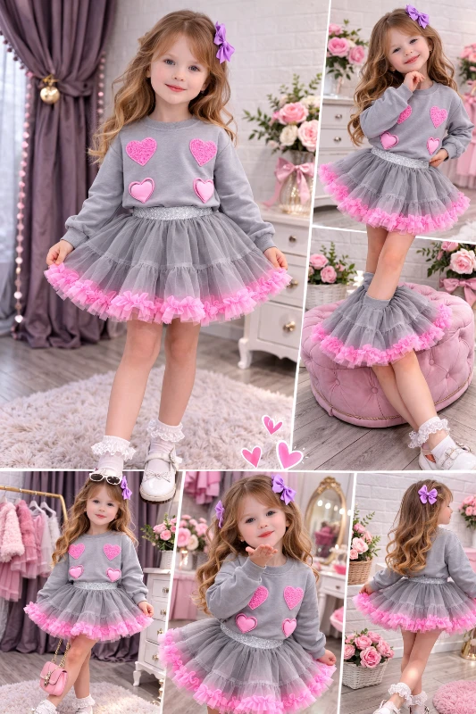 Kalpli etekli kız takım 