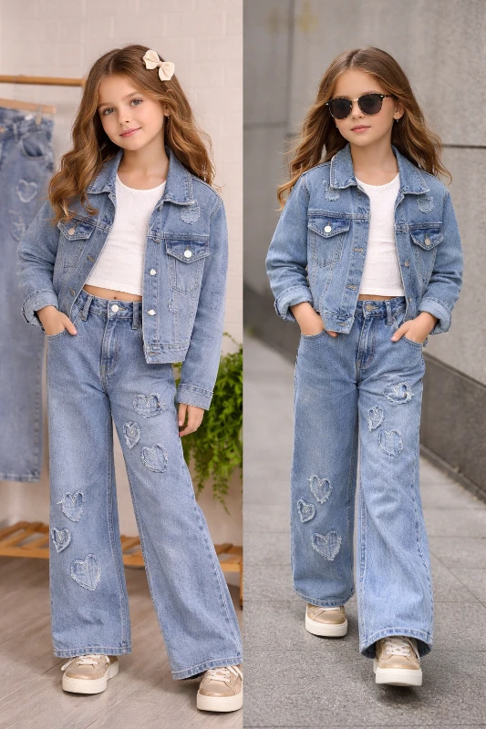 Kalp baskılı kotlu takım 