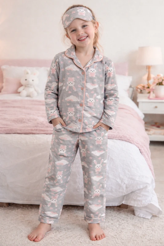 Tavşanlı pijama takılı 