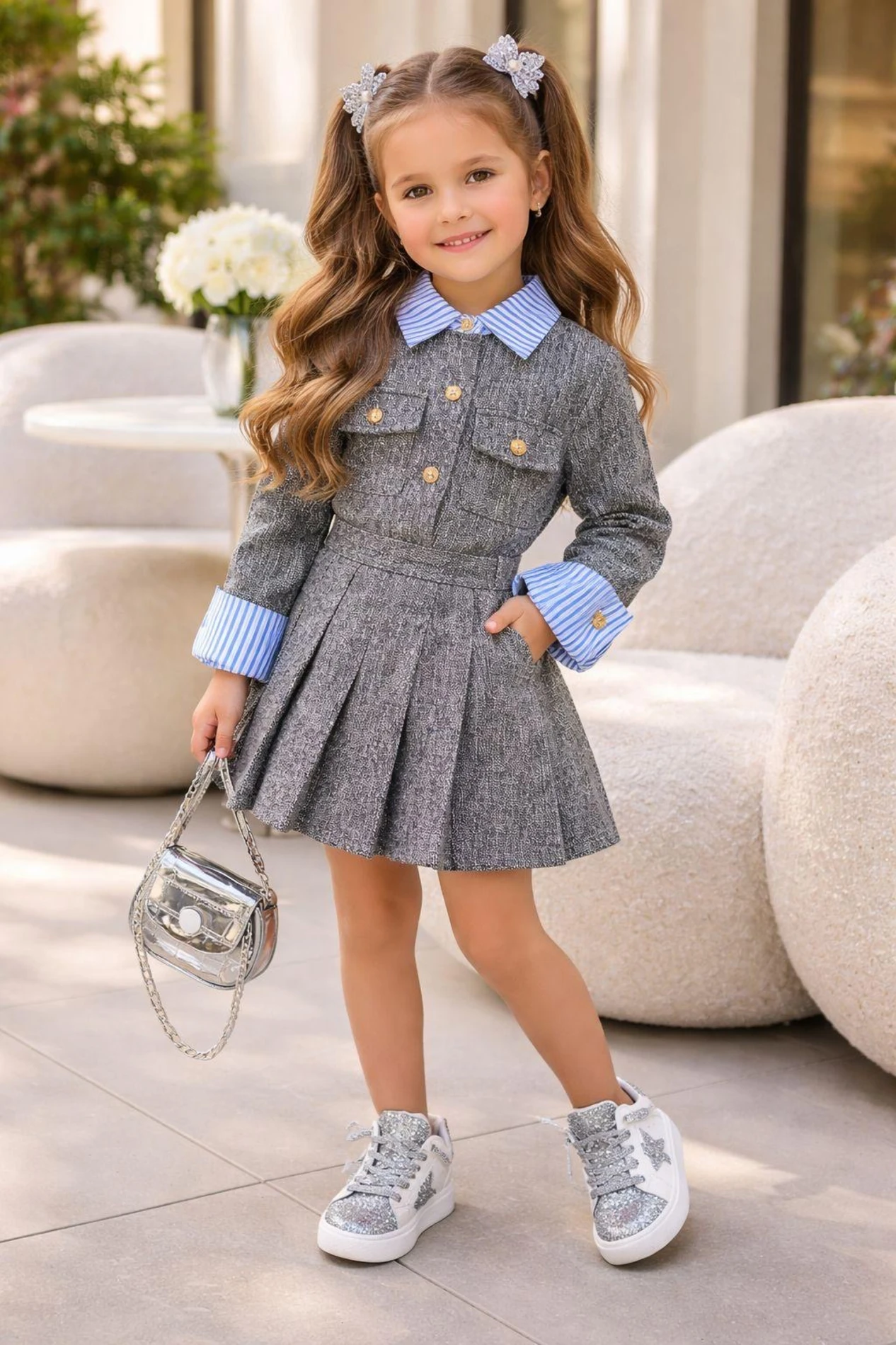 Kaşe kumaş tarz kardeş kombin 