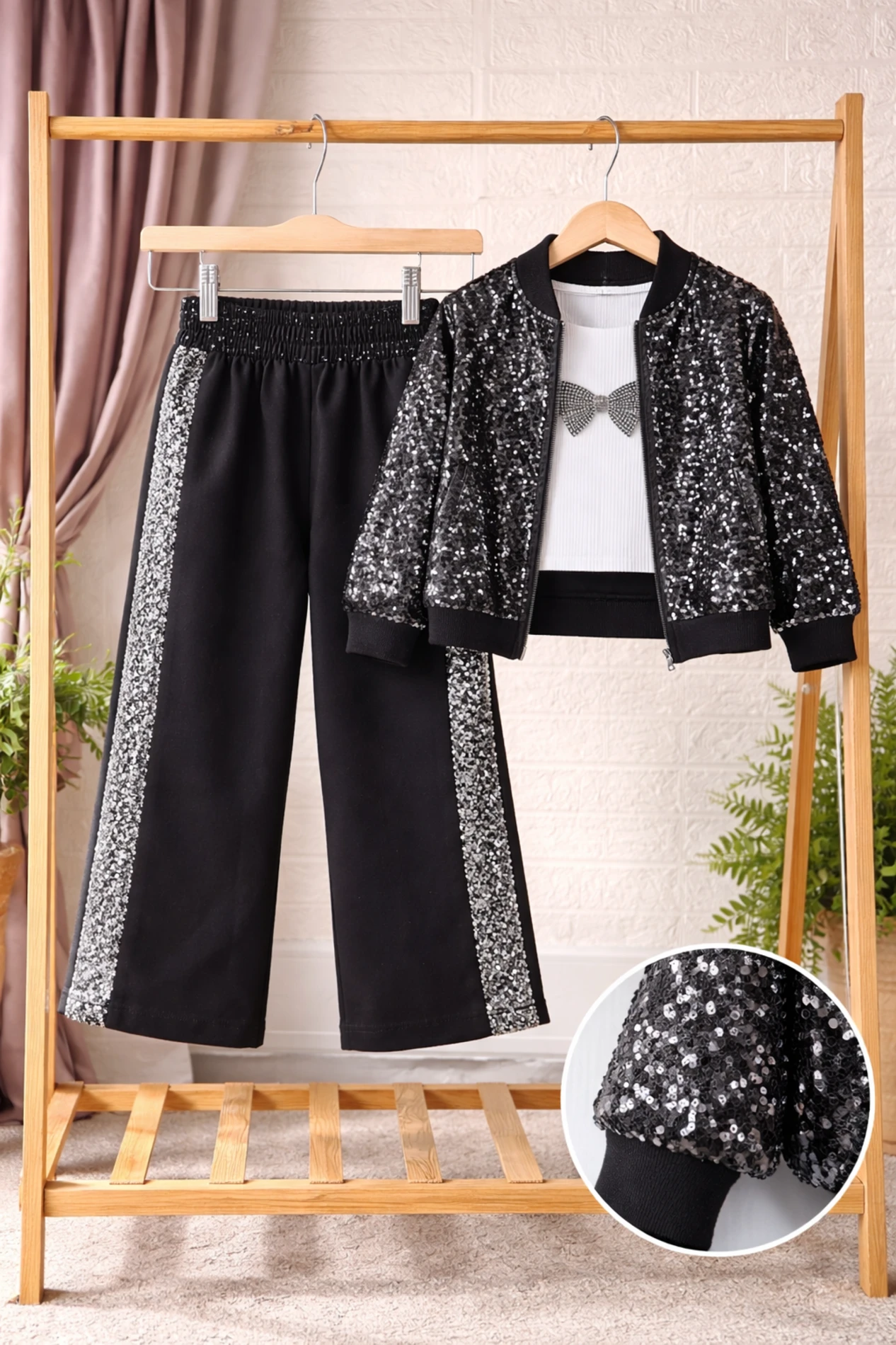 Pullu ceketli 3 lü takım 