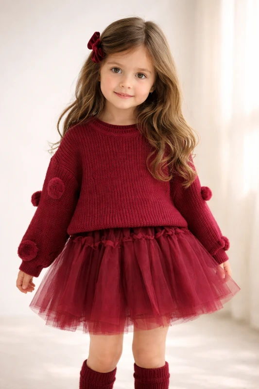 Bordo etekli kız takım 