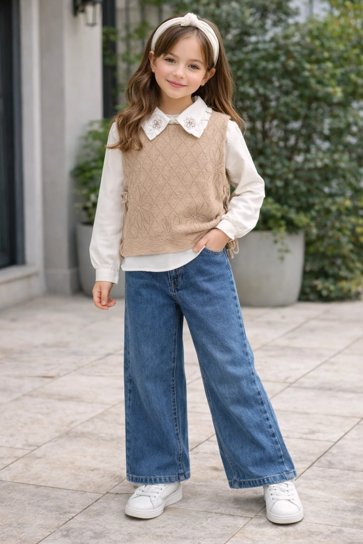 Triko hırkalı 3 lü kombin 