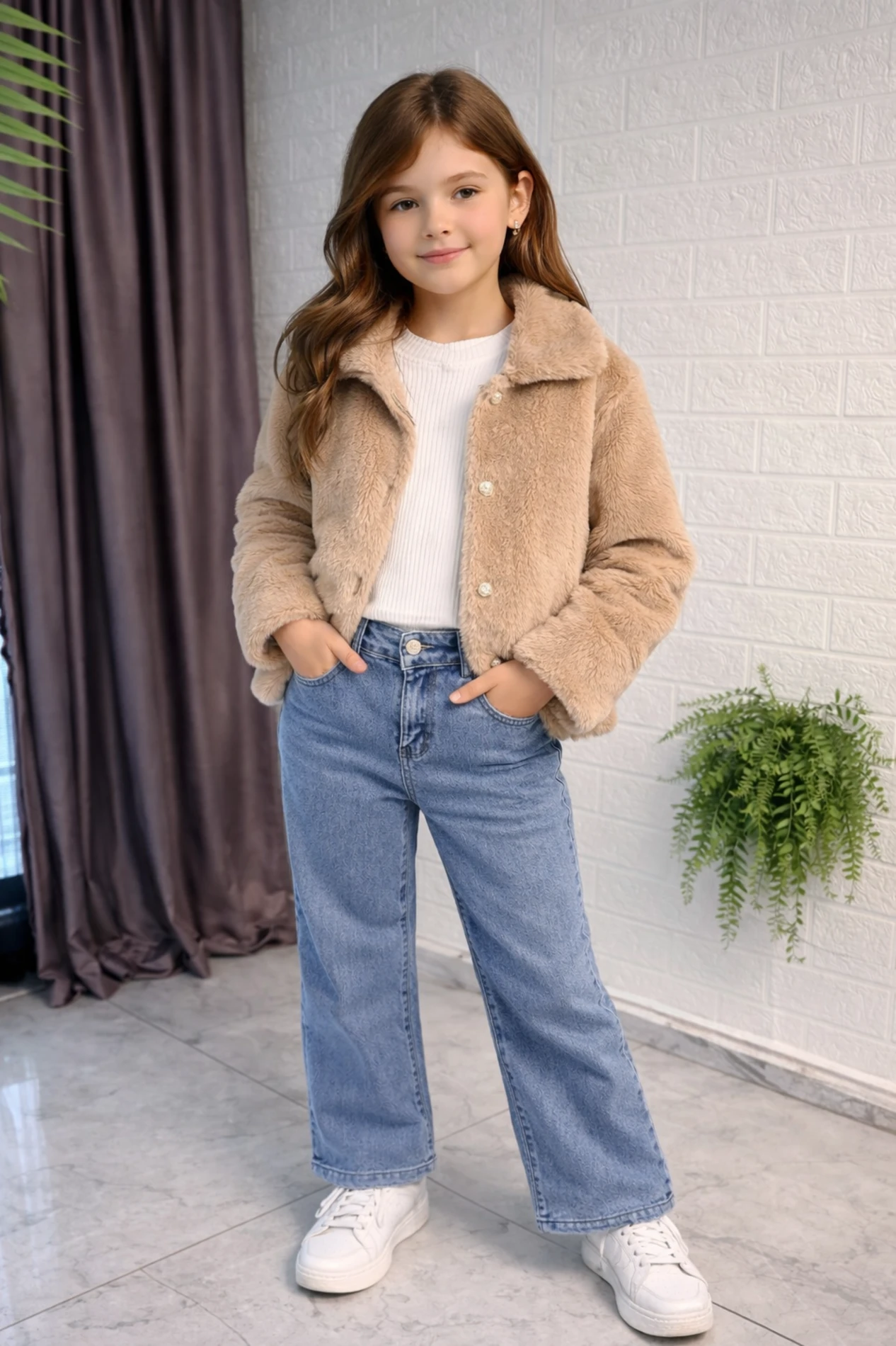 Kürklü kotlu 3 lü takım