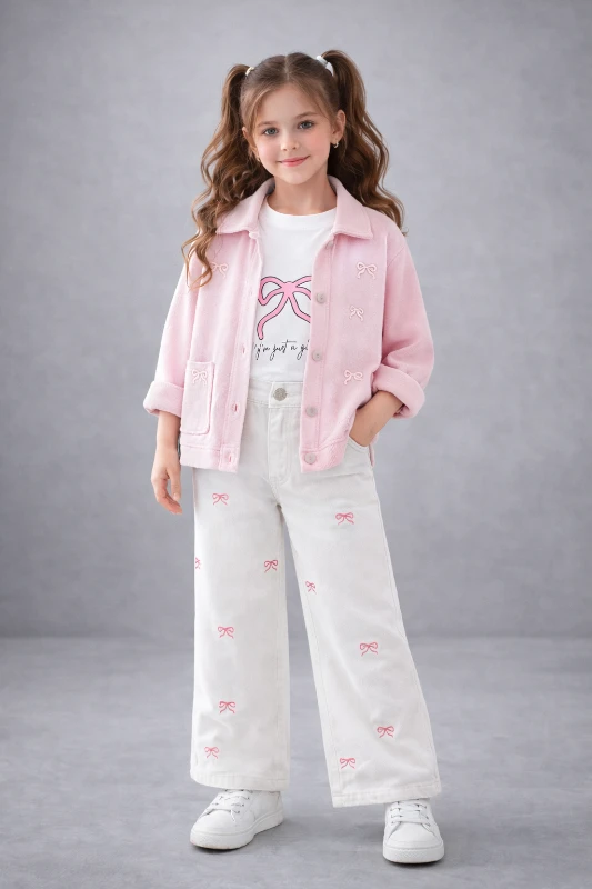 Fiyonklu Hırkalı 3 lü kombin 