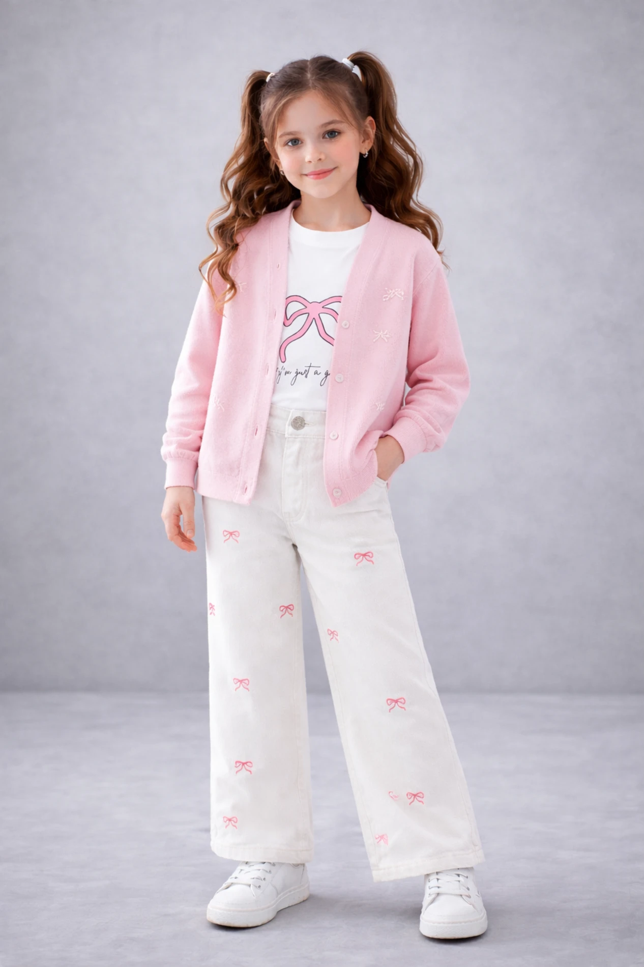 Fiyonklu Hırkalı 3 lü kombin 