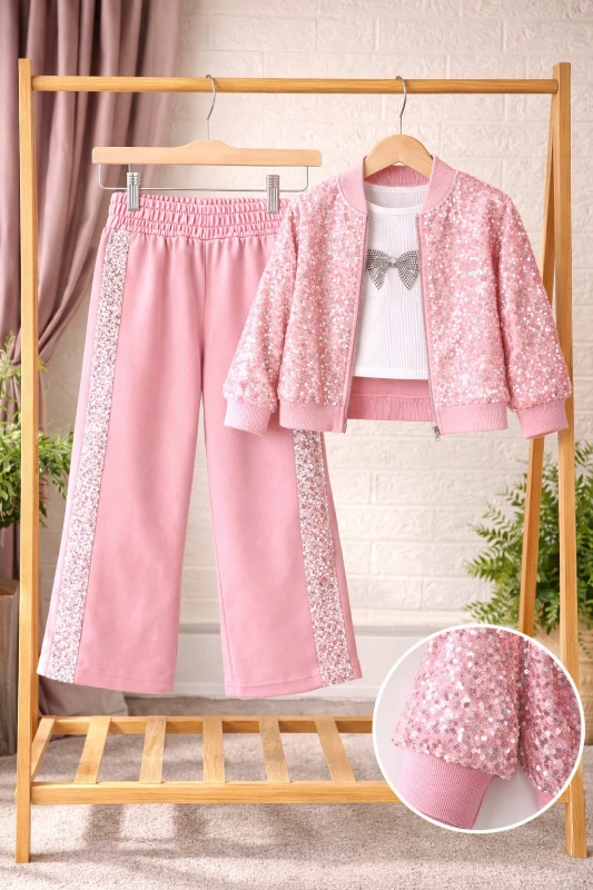 Pullu ceketli 3 lü takım 