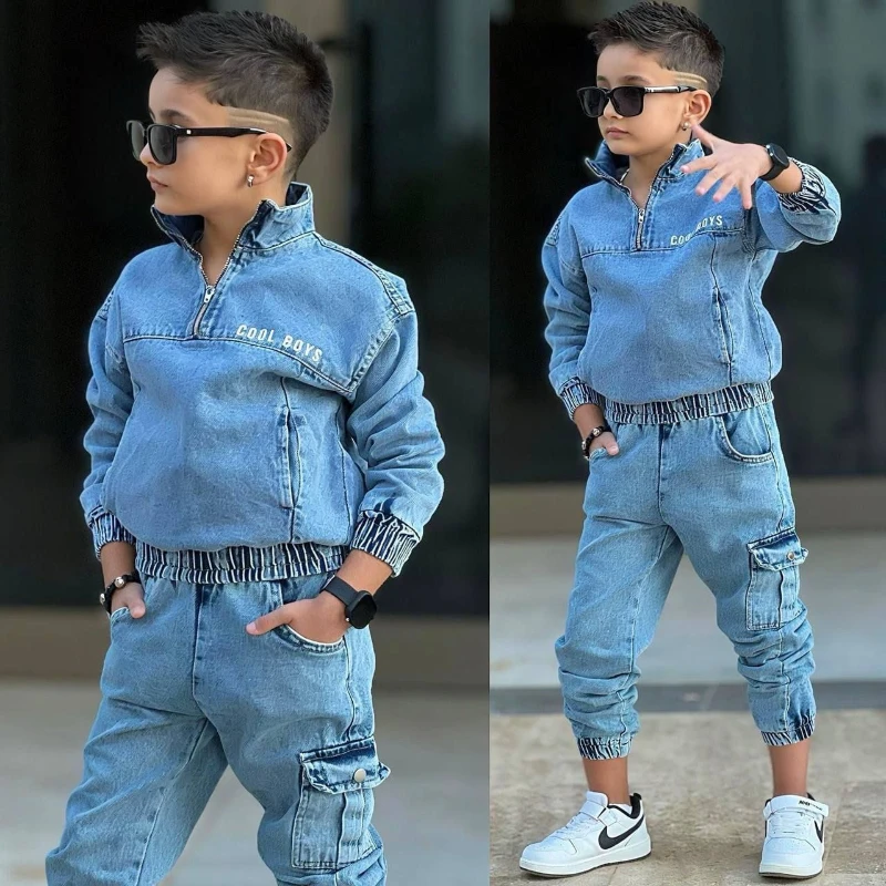 Kot yarım fermuarlı erkek takım 