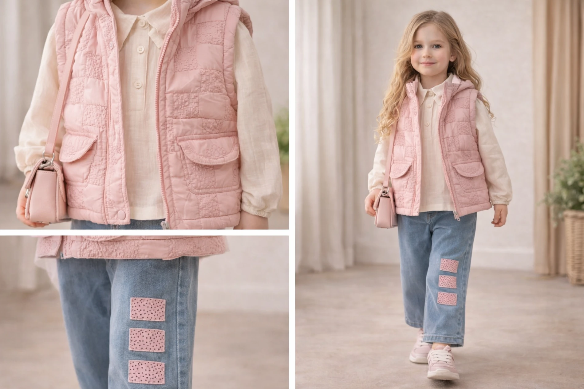 Yelekli mevsimlik 3 lü takım 