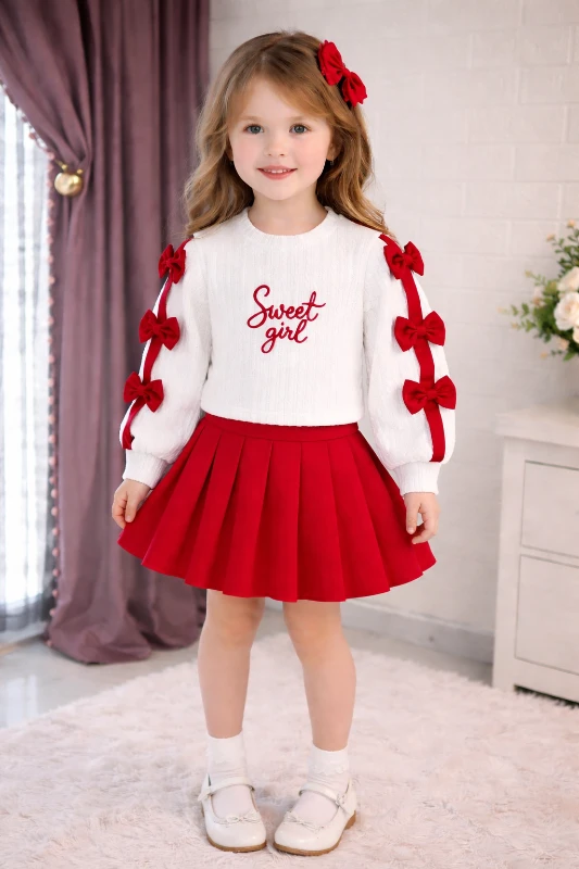 Fiyonklu etekl ikili kız takım 