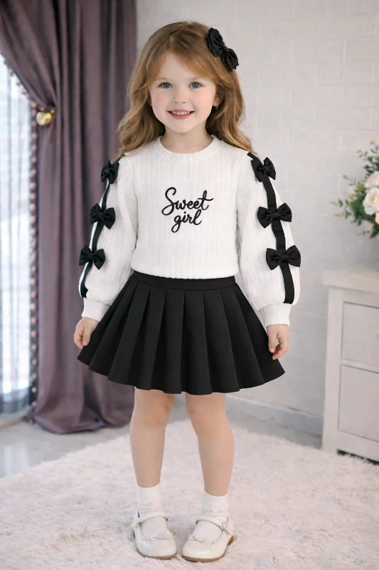 Fiyonklu etekl ikili kız takım 