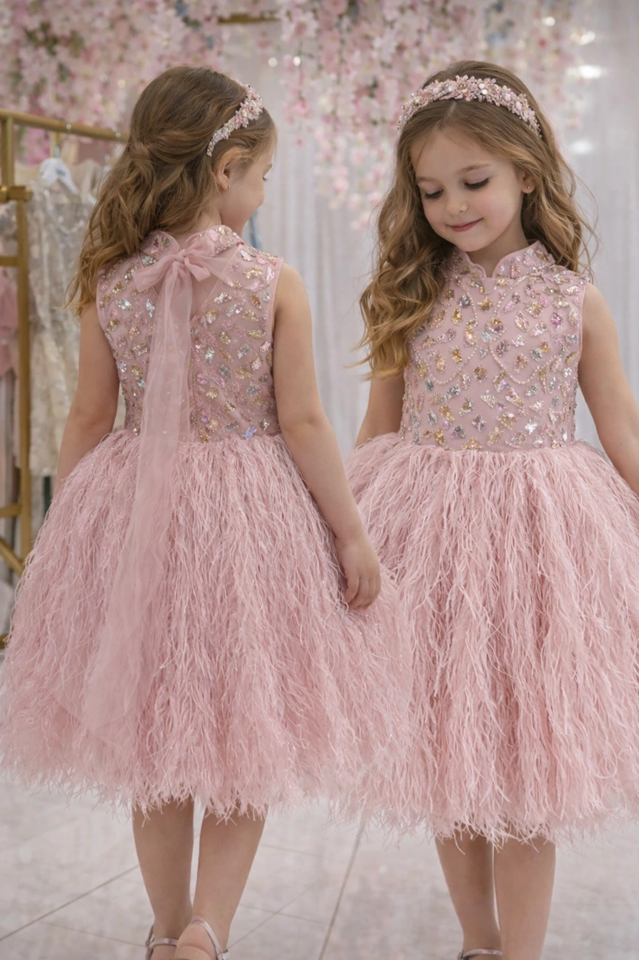 Püsküllü etekli taşlı abiye 