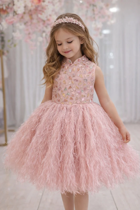 Püsküllü etekli taşlı abiye 