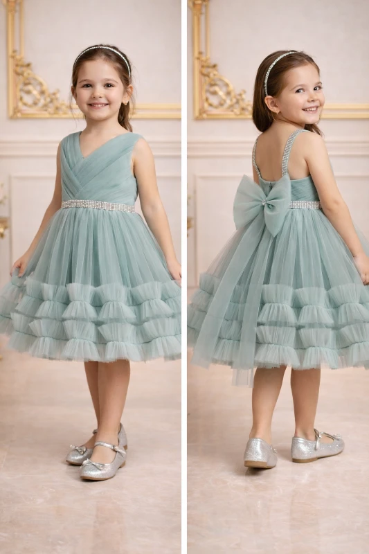 Arkası fiyonk detaylı incili abiye